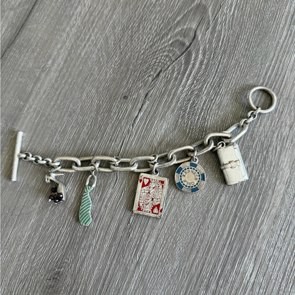 Kenneth Cole New York Silver Charm Bracelet
